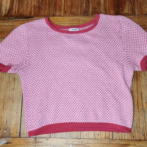 Cotton On Blush Pink Knit Crop Top Size XS - Picture 1 of 5